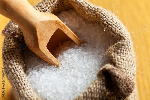 Photo: sea salt in jute sack sea salt in jute sack
