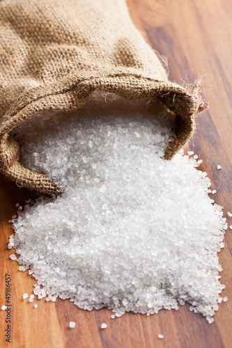 Photo: sea salt in jute sack sea salt in jute sack
