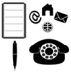 black and white  Phone Icons