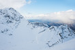 Cable car in the  mountains
