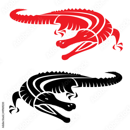 Vector: Vector image of an crocodile on white background Vector image of an crocodile on white background