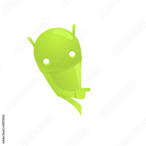 Vector: funny cartoon android funny cartoon android