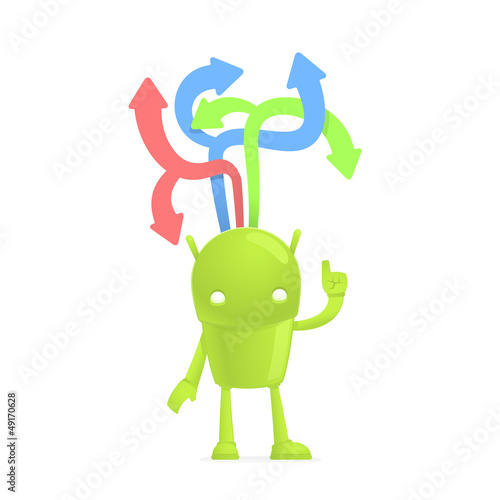 Vector: funny cartoon android funny cartoon android