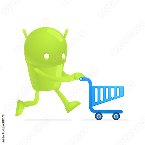 Vector: funny cartoon android funny cartoon android