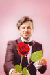 Man with rose st. valentin