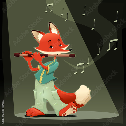 Vector: Musician Fox. Musician Fox.
