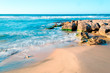 rocky coast with motion