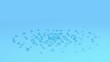 Water drop falling on blue background