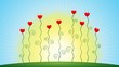 Herzblumen wachsen vor sonnigem Himmel – Animationsfilm