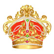Illustration: tsarist gold corona with pearl and pattern tsarist gold corona with pearl and pattern