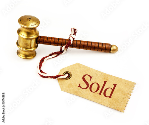 Photo: hammer with sold tag hammer with sold tag