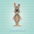 happy easter bunny blue background