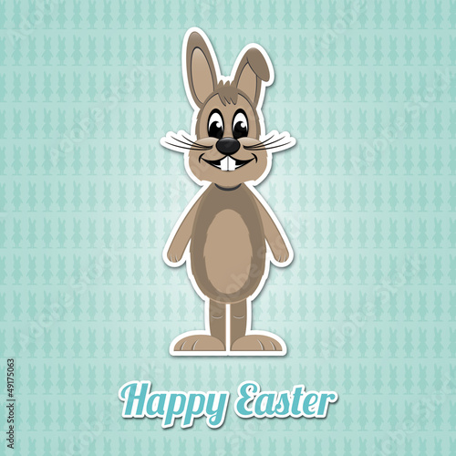 Vector: happy easter bunny blue background happy easter bunny blue background