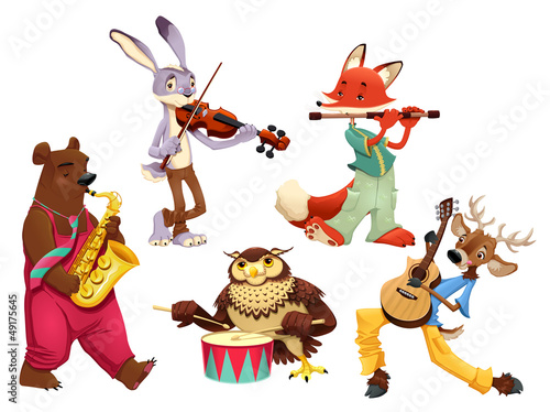 Vector: Musician animals. Musician animals.