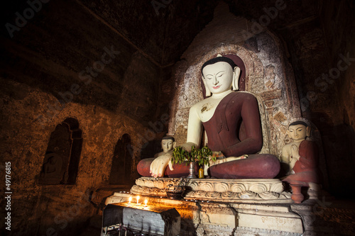 Photo: Big Buddha statue in temple Bagan, Myanmar. Big Buddha statue in temple Bagan, Myanmar.
