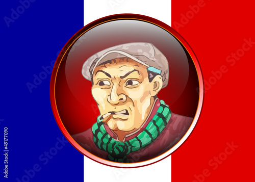 Vector: Mann mit Französischer Flagge Mann mit Französischer Flagge