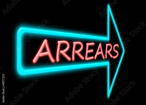 Illustration: Arrears concept. Arrears concept.