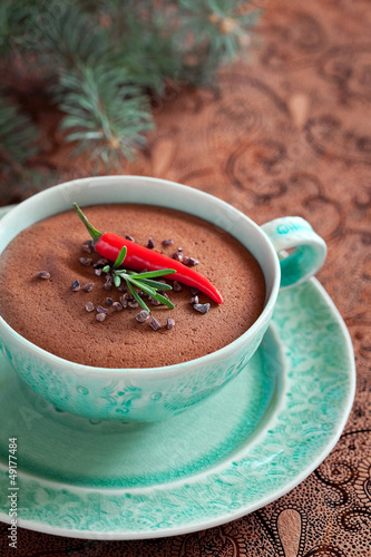 Photo: Chocolate mousse with rosemary and chilli pepper Chocolate mousse with rosemary and chilli pepper