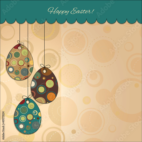 Vector: Postcard: Happy Easter. Easter eggs Postcard: Happy Easter. Easter eggs
