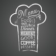 Vector menu design on the chalkboard