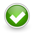 accept green circle glossy web icon on white background