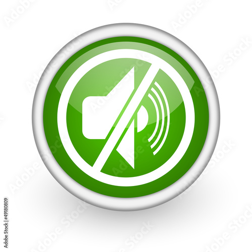 Illustration: mute green circle glossy web icon on white background mute green circle glossy web icon on white background
