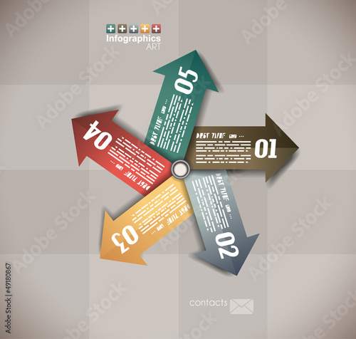 Vector: Infographics Design Template with 5 arrows Infographics Design Template with 5 arrows