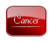 Illustration: Cancer zodiac icon red glossy, isolated on white background Cancer zodiac icon red glossy, isolated on white background