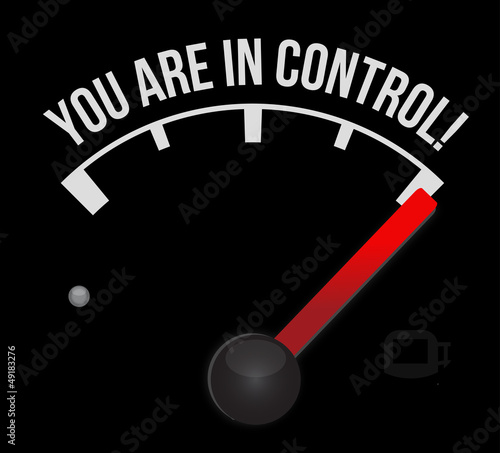 Illustration: speedometer with the words You're in Control speedometer with the words You're in Control