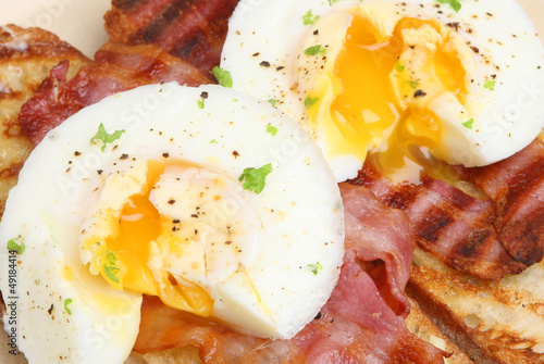 Photo: Bacon and Eggs on Toast Breakfast Bacon and Eggs on Toast Breakfast