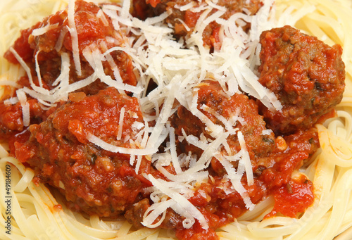 Photo: Meatballs with Pasta and Parmesan Cheese Meatballs with Pasta and Parmesan Cheese
