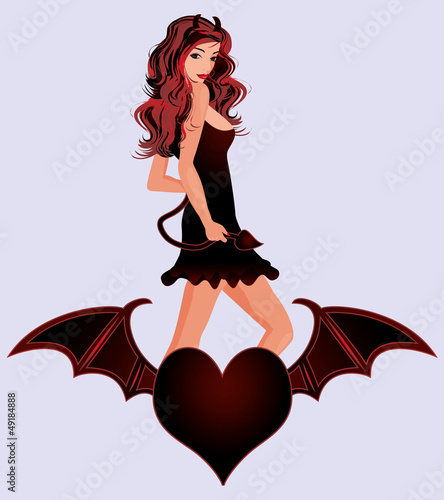 Vector: Sexy devil girl, vector illustration Sexy devil girl, vector illustration