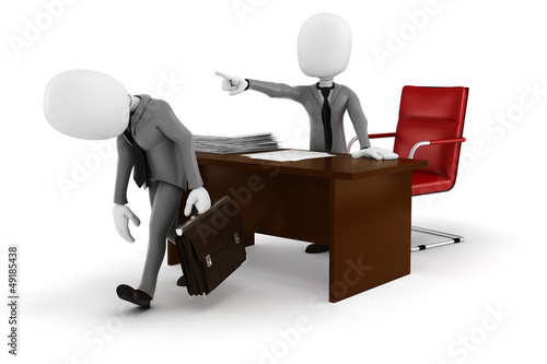 Illustration: 3d man businessman -FIRED! 3d man businessman -FIRED!