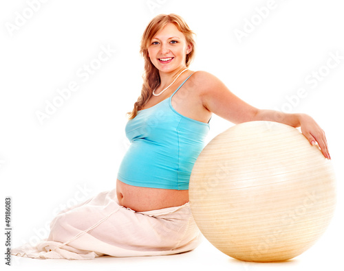 Photo: Pregnant woman do sport. Pregnant woman do sport.