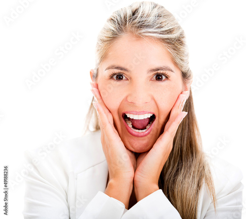 Photo: Surprised business woman Surprised business woman