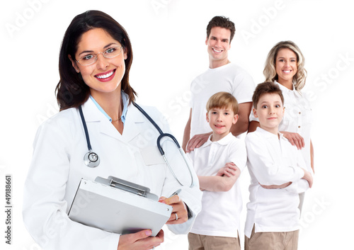 Photo: Family doctor woman. Health care. Family doctor woman. Health care.