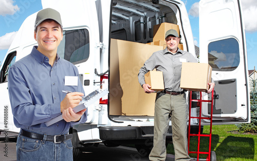 Photo: Delivery postman. Delivery postman.