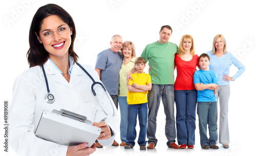 Photo: Family doctor woman. Health care. Family doctor woman. Health care.
