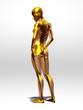 Illustration: golden, transparent female body with skeleton golden, transparent female body with skeleton