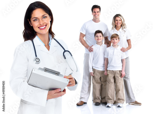 Photo: Family doctor woman. Health care. Family doctor woman. Health care.