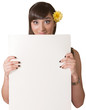 Photo : Lady Holding Blank Sign Lady Holding Blank Sign
