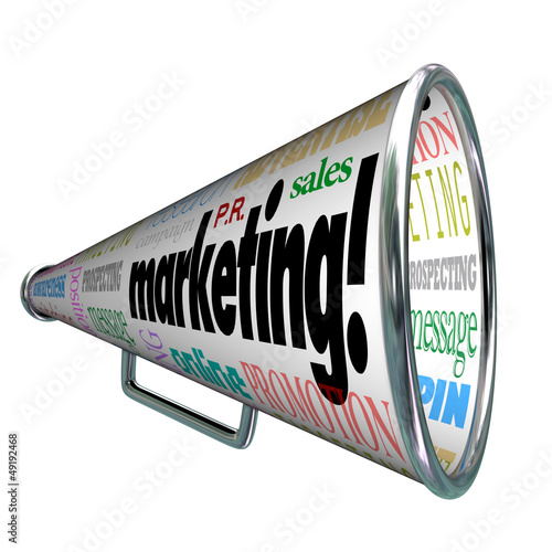 Illustration: Marketing Bullhorn Megaphone Advertising Sales Message Marketing Bullhorn Megaphone Advertising Sales Message