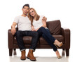 Young Couple on Sofa