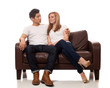Young Couple on Sofa