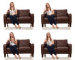 Young Woman Watching Television