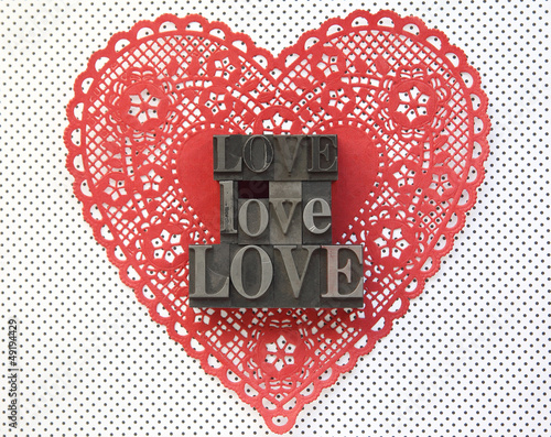 Photo: doily heart with love words doily heart with love words