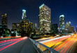 Photo: Los Angeles city traffic at night Los Angeles city traffic at night