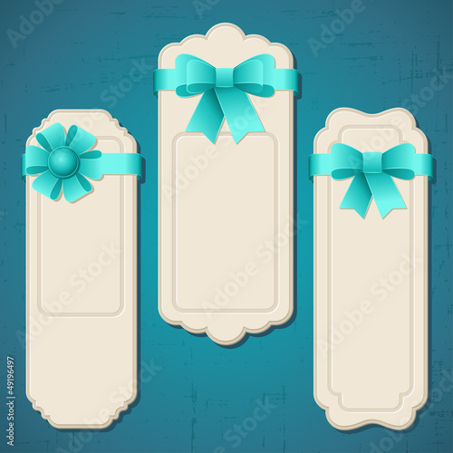 Vector: Collection of badges, labels, tags with bows and ribbons. Collection of badges, labels, tags with bows and ribbons.