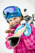 Skiing, winter sports - portrait of lovely young skier