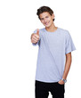 Handsome young guy giving a thumb's up on a white background